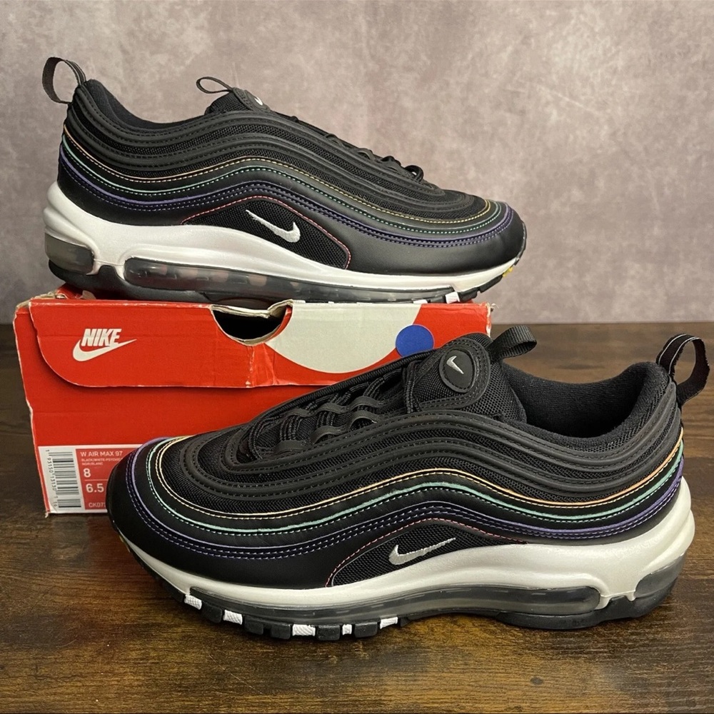 Nike Air Max 97 Multi Black Stitching 2019 Size 8W 6.5M CK0738-001 Running Shoes